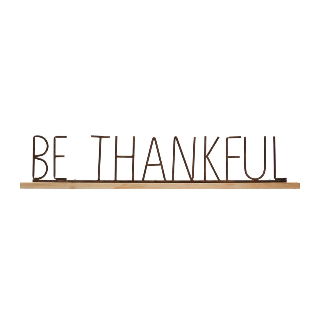 Frase en Pedestal BE THANKFUL