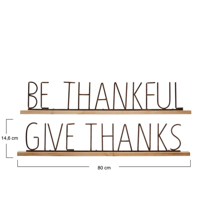 Frase en Pedestal GIVE THANKS