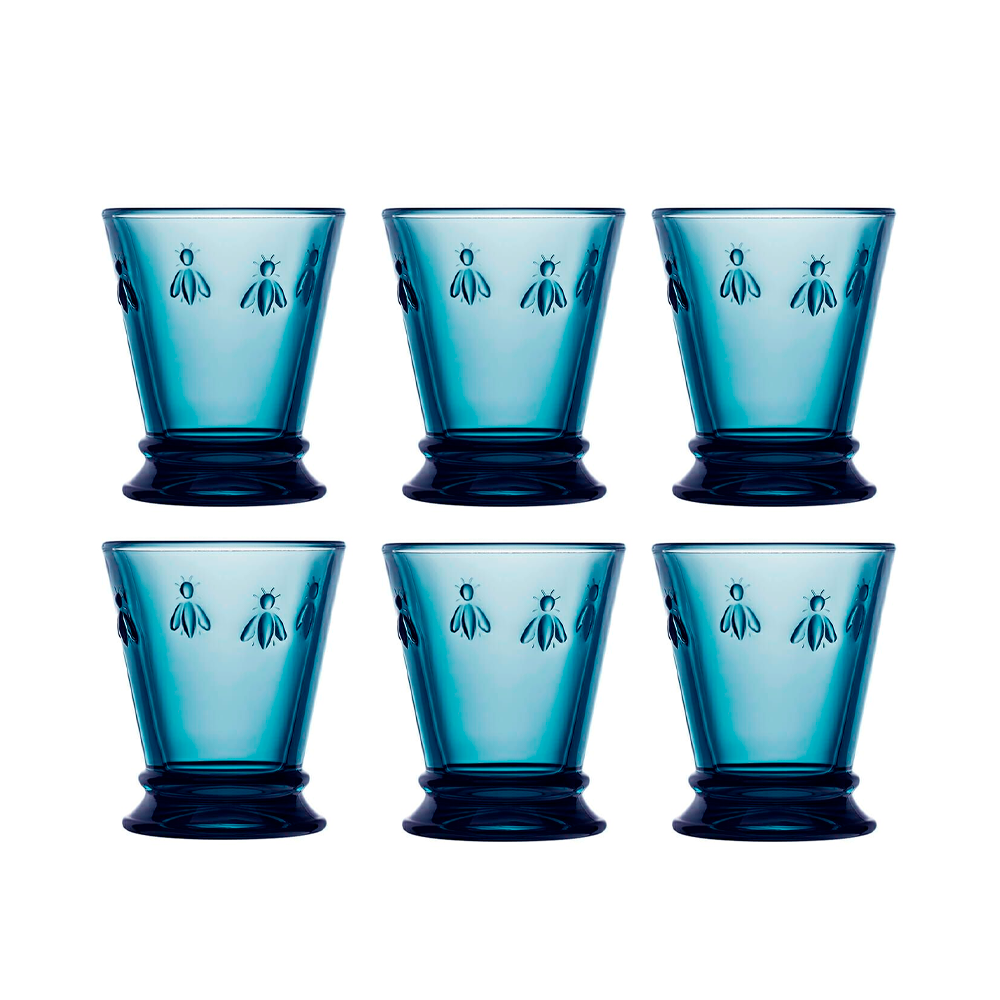 Set 6 Vasos Abeja Azul 260ml