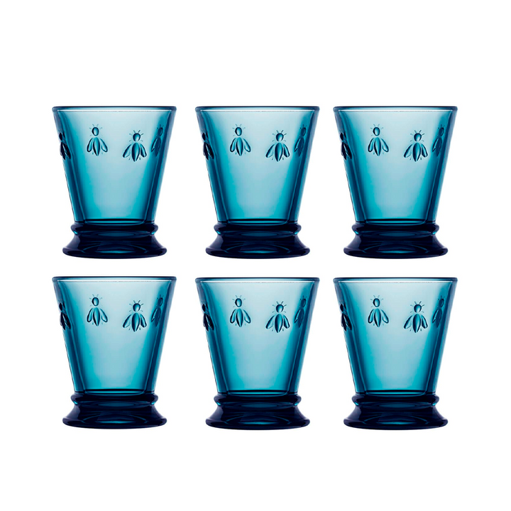 Set 6 Vasos Abeja Azul 260ml