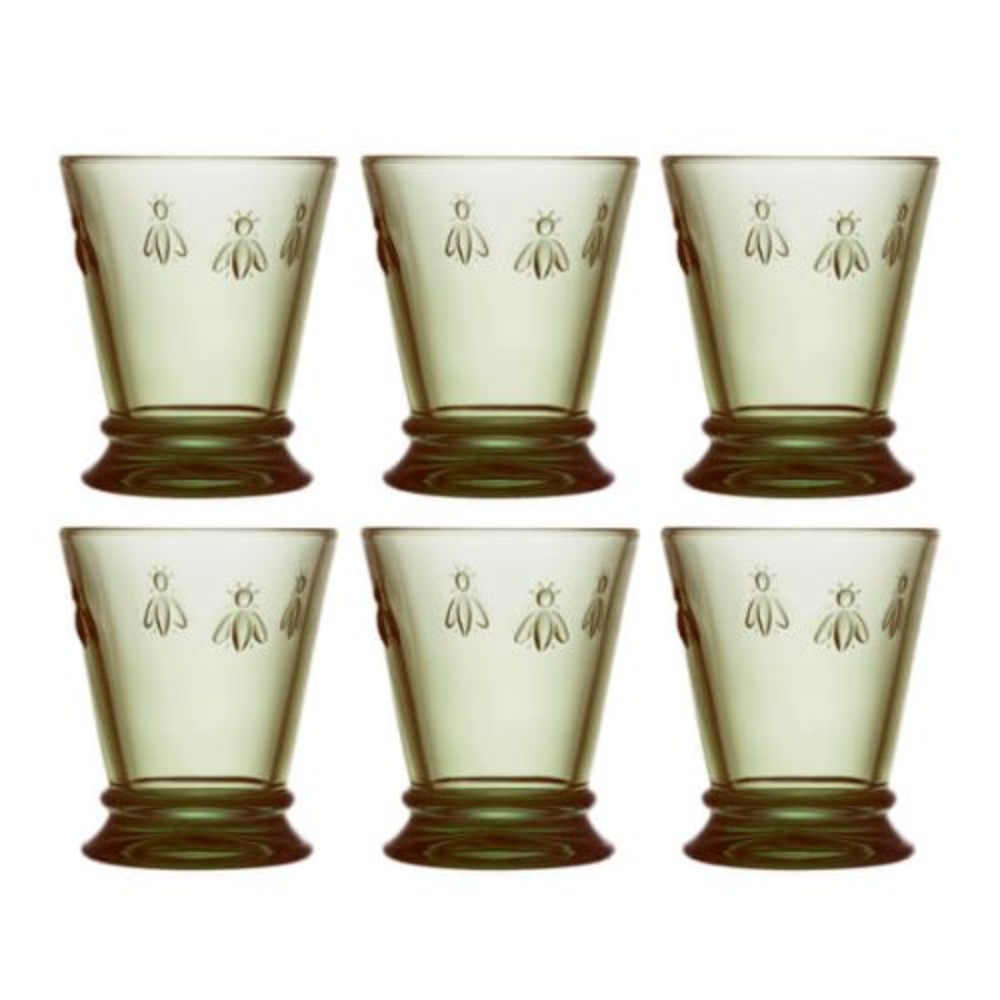 Set 6 Vasos Abeja Oliva 260ml