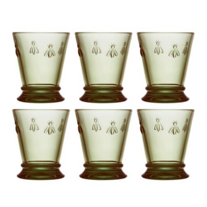 Set 6 Vasos Abeja Oliva 260ml